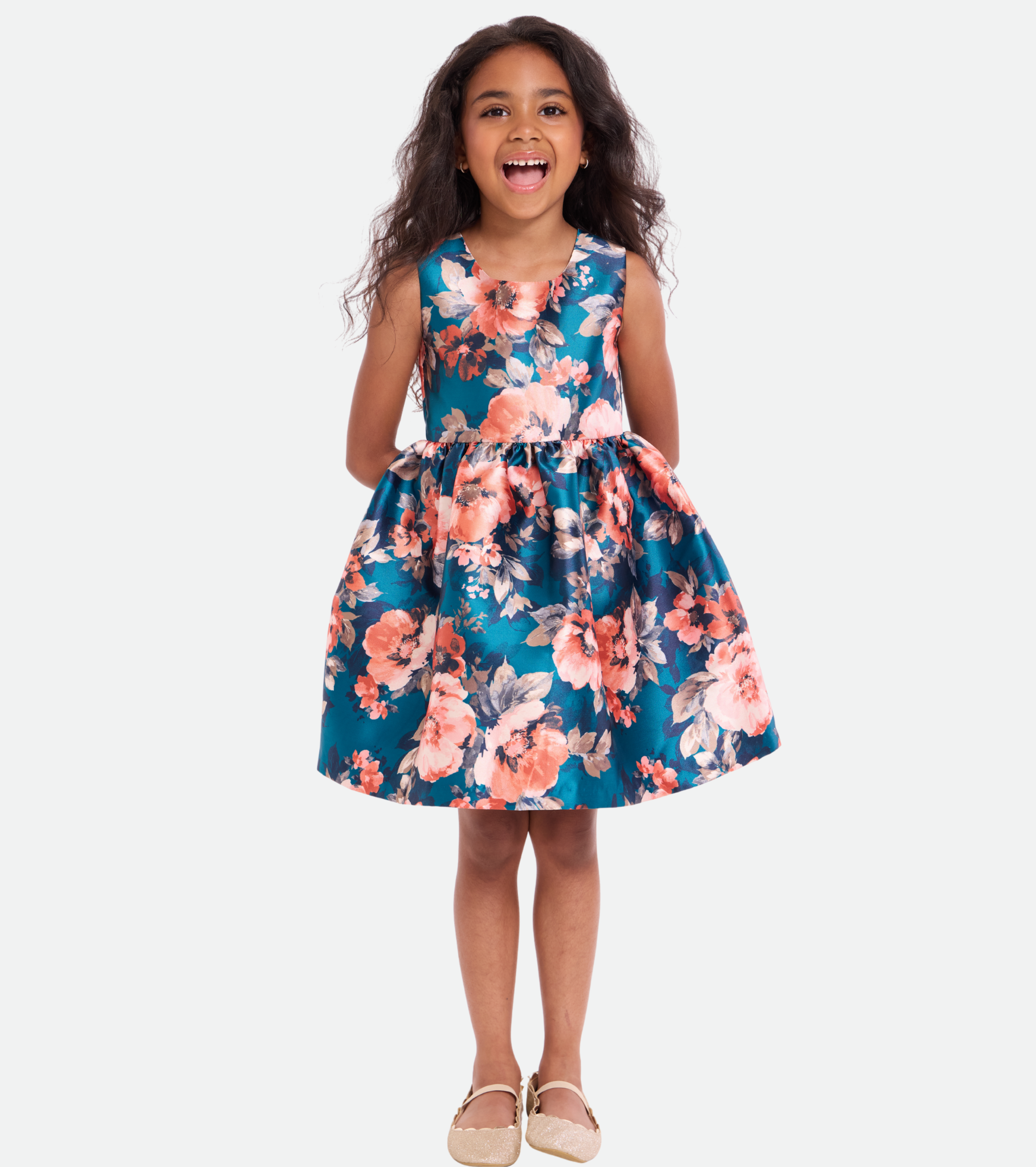 Melody Floral Party Dress with Cardigan