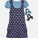 Lulu Heart Print Jumper with Scrunchies - Image