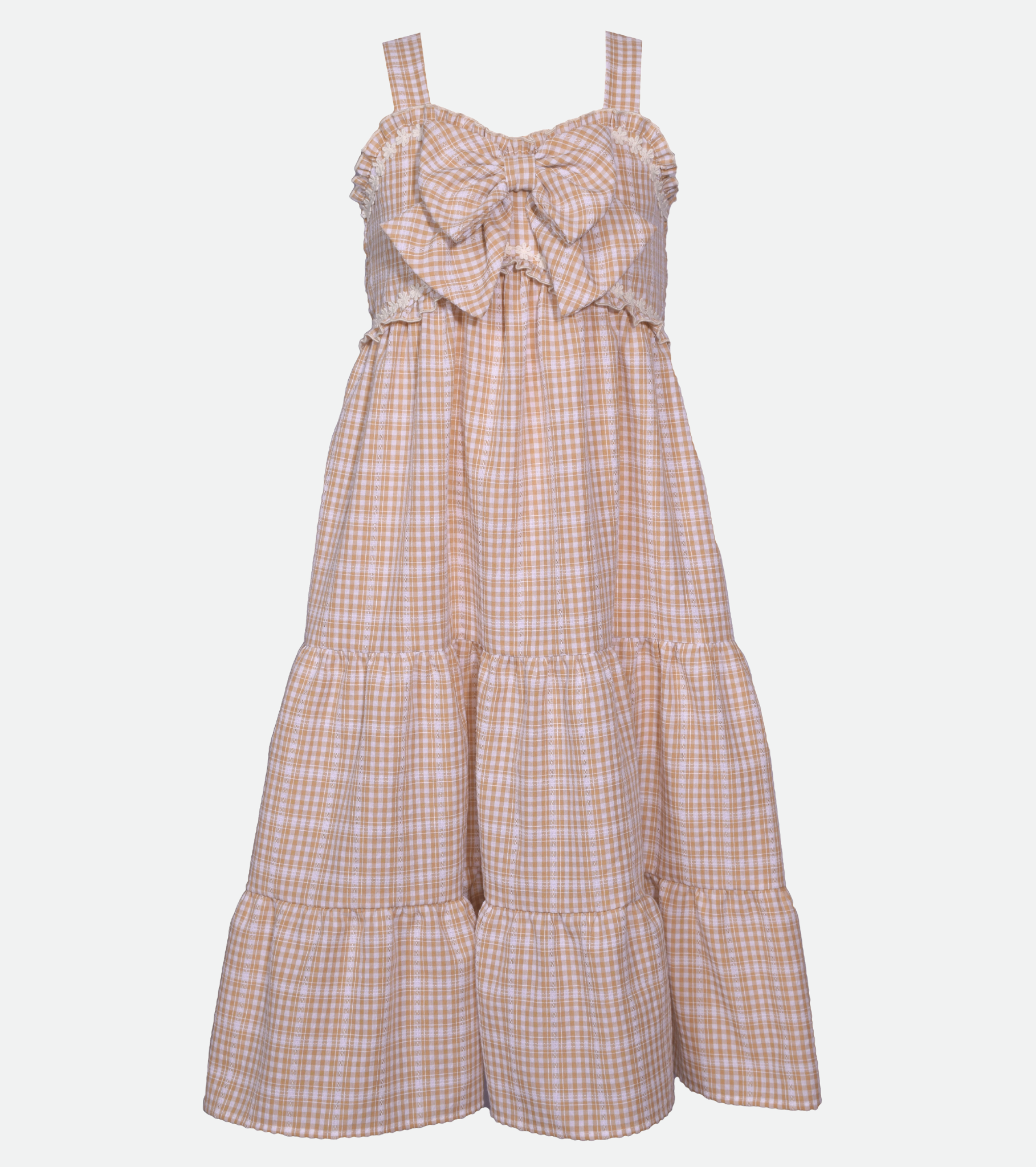 Checkered Maxi Dress for Girls Sundress