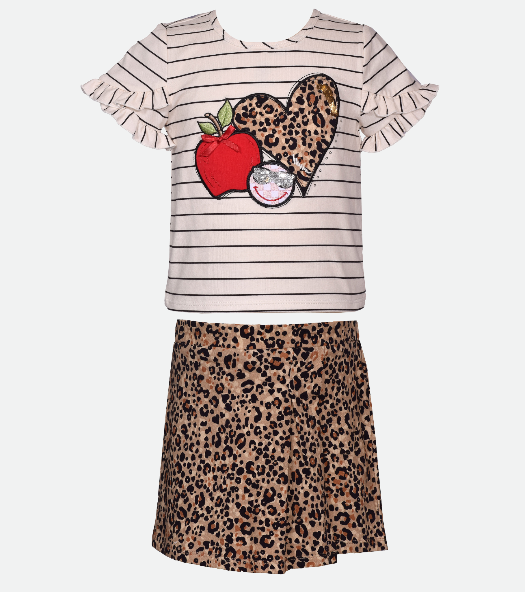 Cheetah Print Skirt Set for Girls