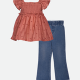 Salina Smocked Denim Outfit Set - Image