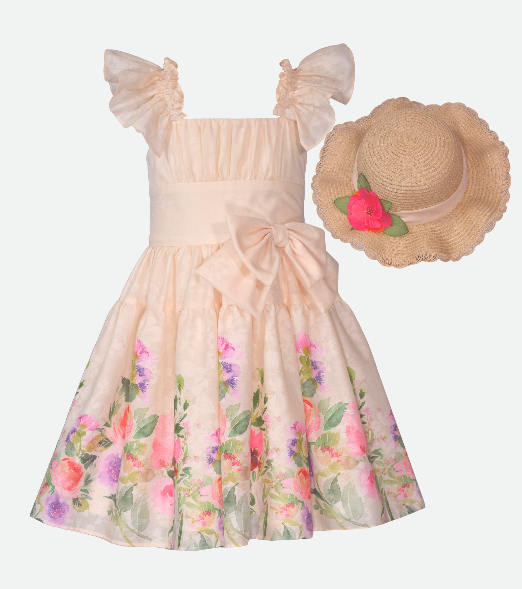 Easter Dresses for Girls Floral Dress with Hat