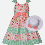 Bea Floral Party Dress with Hat - Image