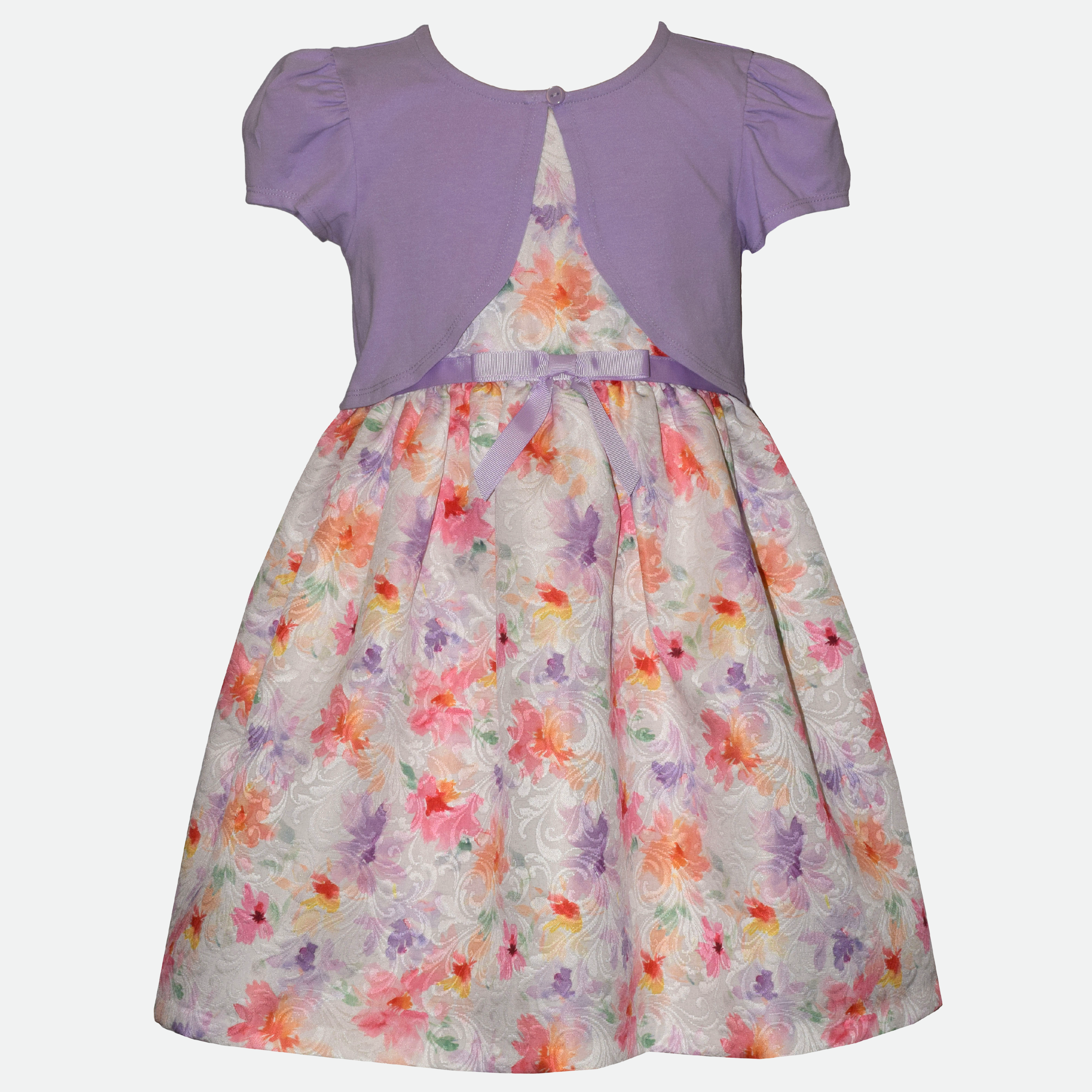 open lace back dress Mia Floral Party Dress with Cardigan – Bonnie Jean