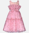 Tween Girls Party Dress floral pink  party dress with ruffles