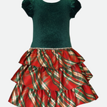 Abby Tiered Plaid Party Dress - Image