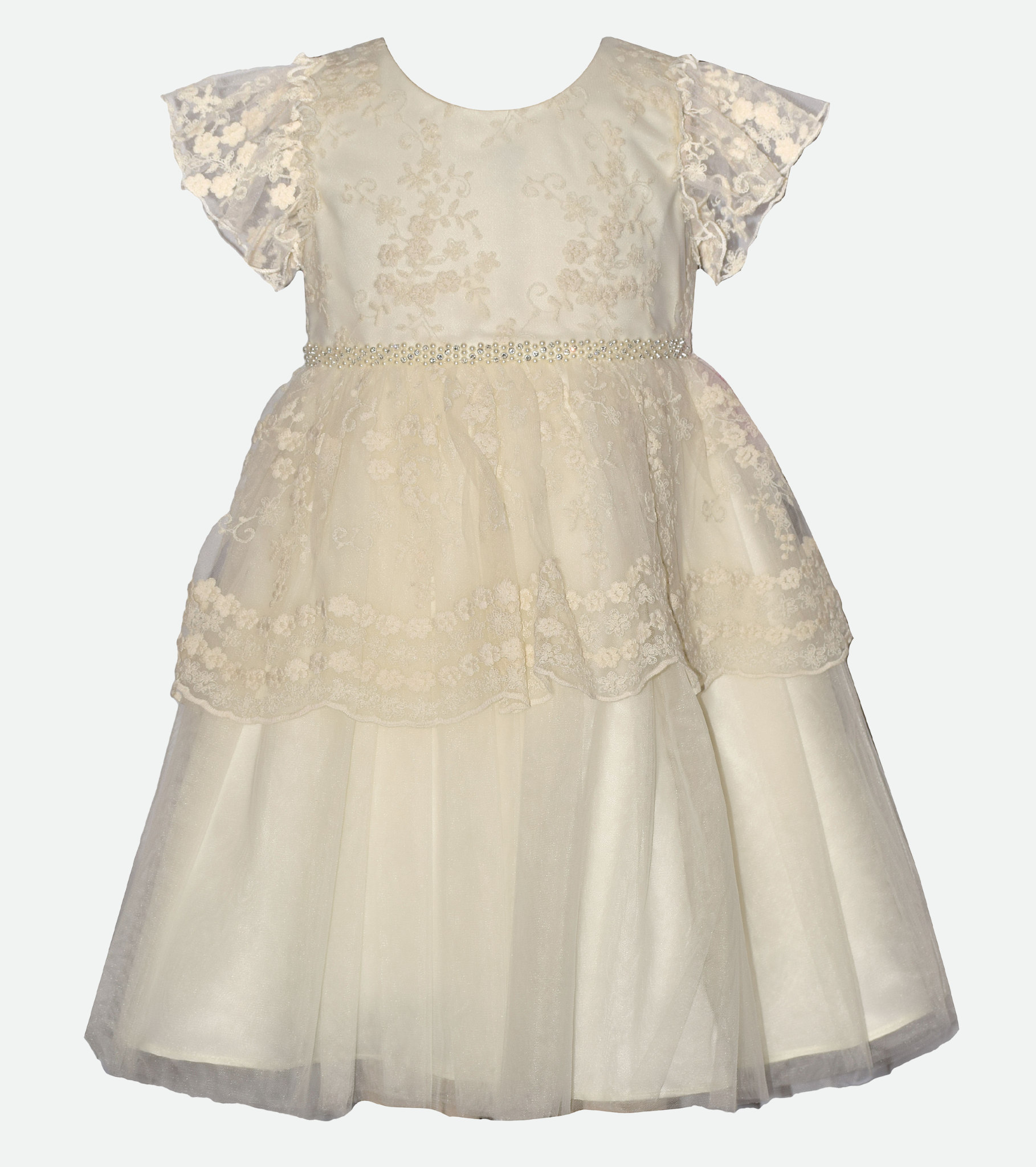 Lace white party dress for girls