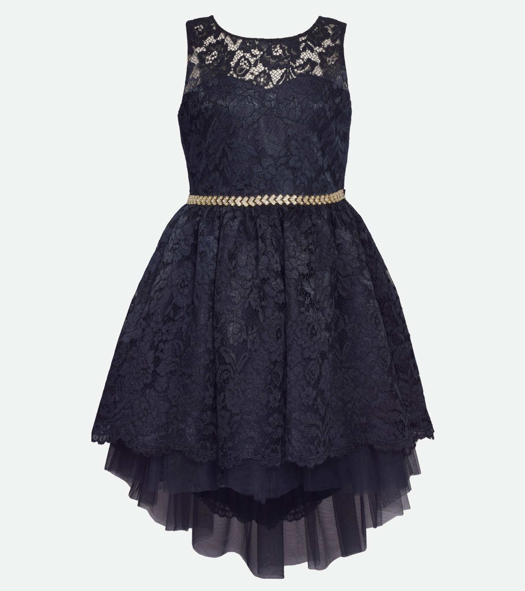 Navy Lace Party Dress for Tween Girls