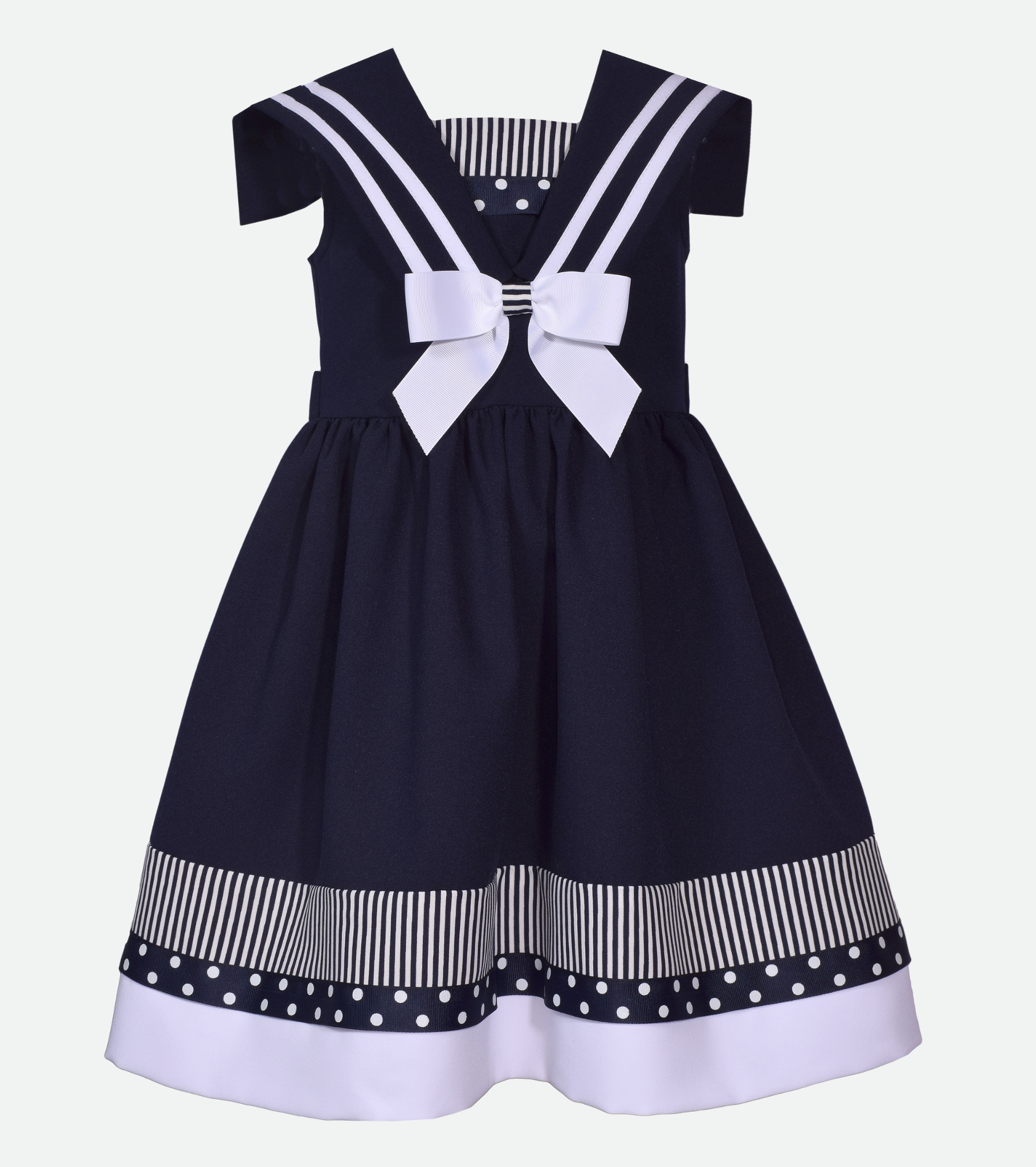 Navy nautical sailor dress for girls