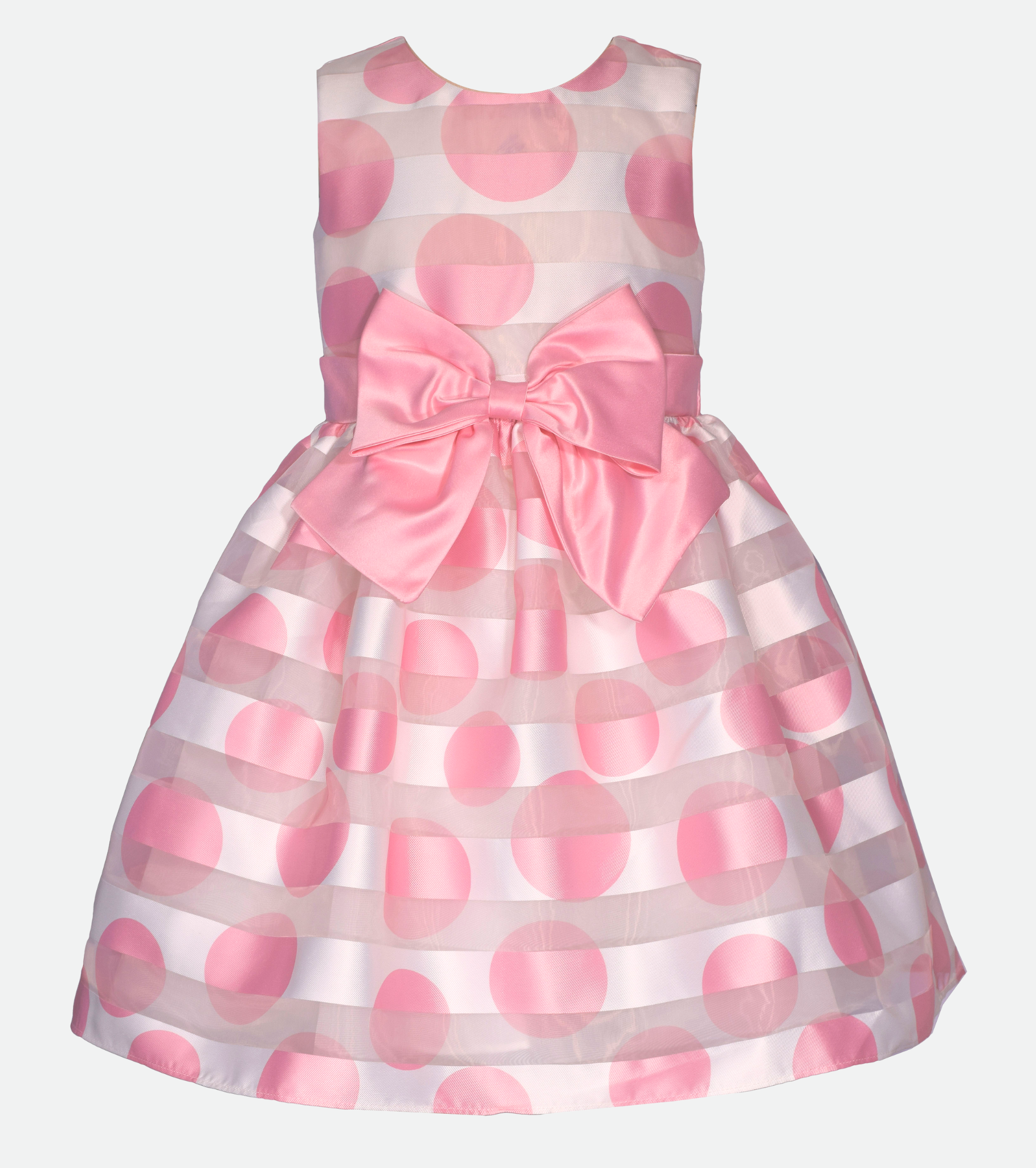 Party Dress for Girls Pink Polka Dot