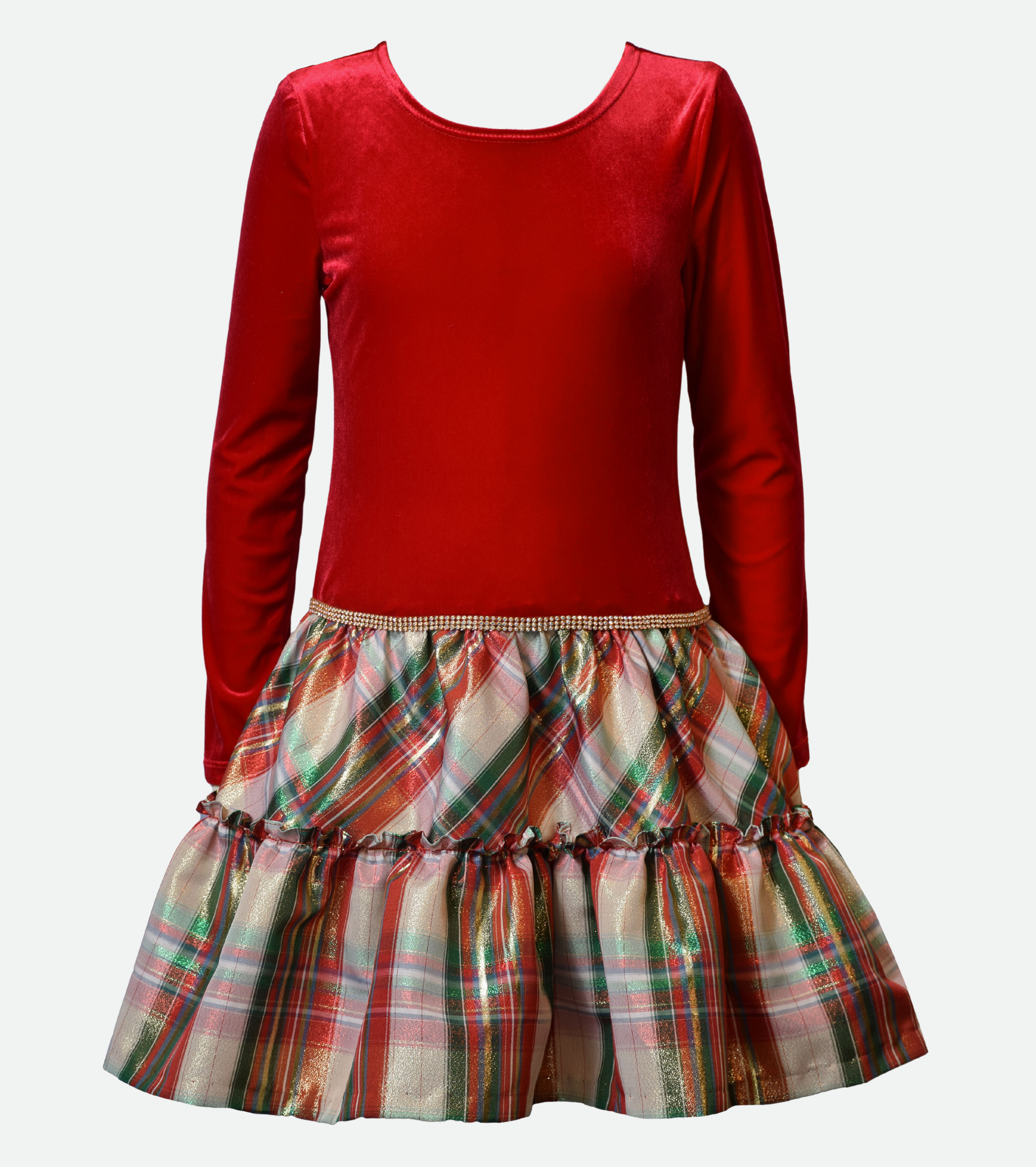 Plaid Christmas Dresses for Tween Girls