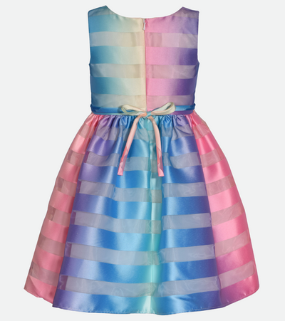 Matching sister outfit rainbow party dress for girls 