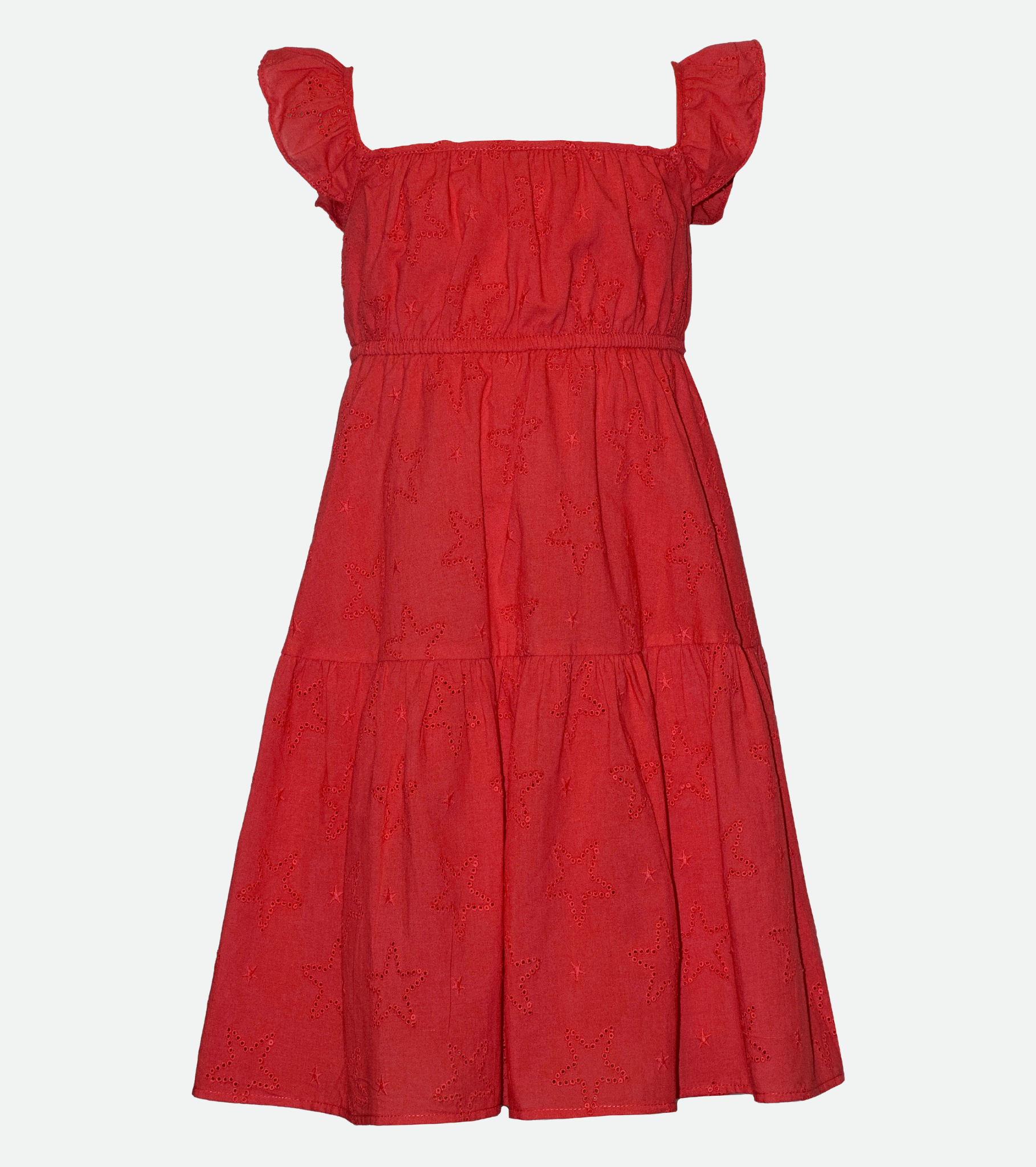 strapless open back dress Citrus Modest Alba Eyelet Midi Dress – Called to Surf main image 0