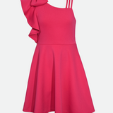 Kylie Ruffle Shoulder Skater Dress - Image