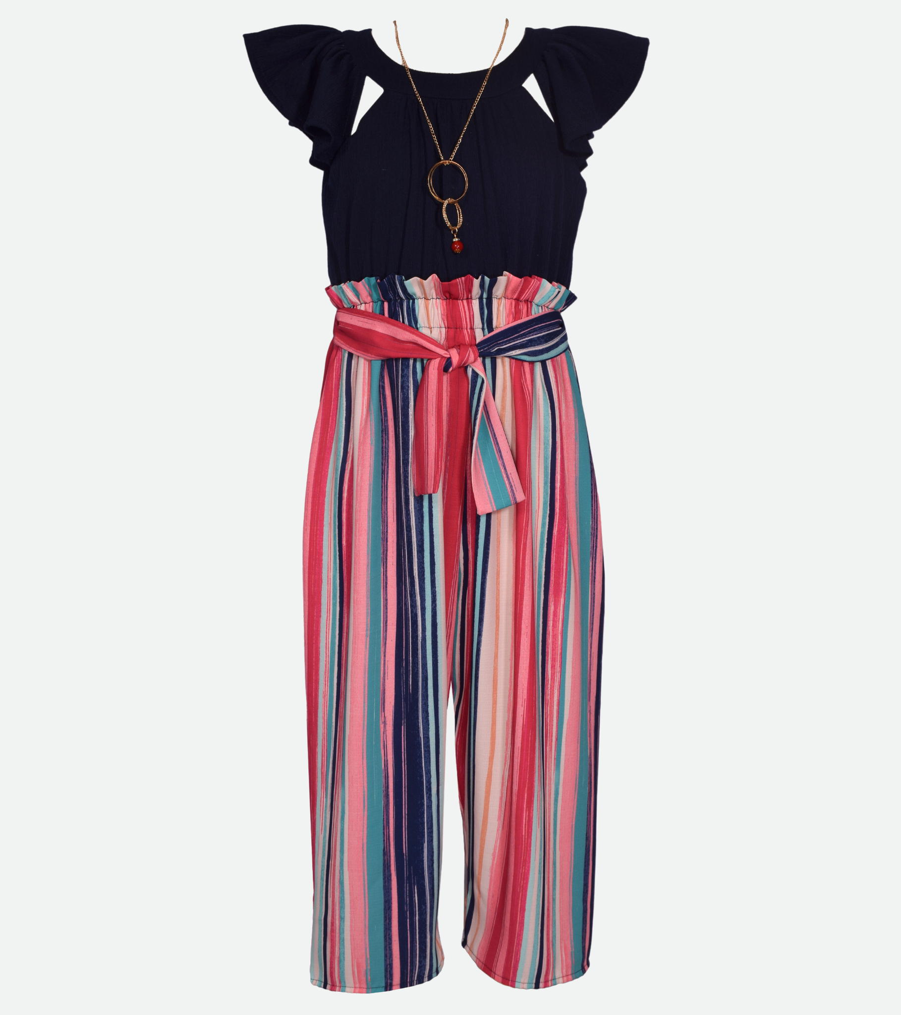Bonnie Jean Angie Jumpsuit with Necklace