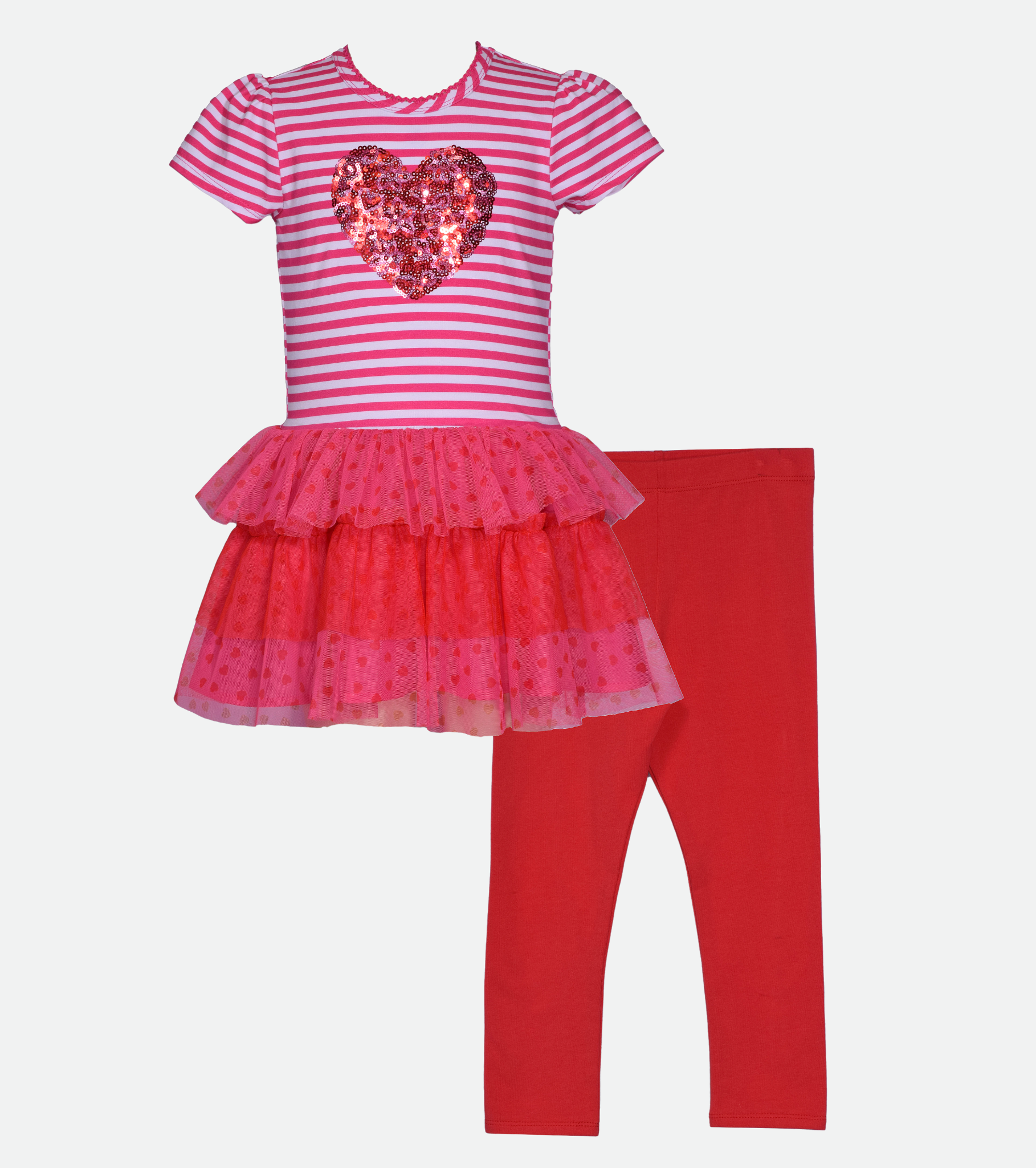 Valentines Heart Outfit Set for Little Girl