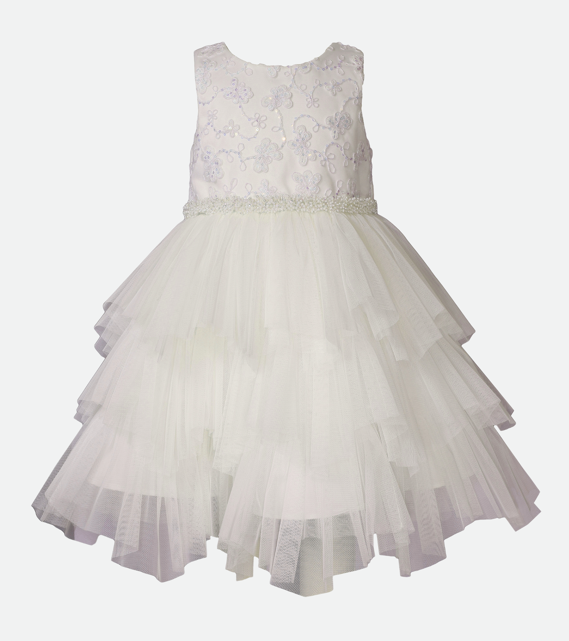 White Party Dress for Girls Sequin Party Dress