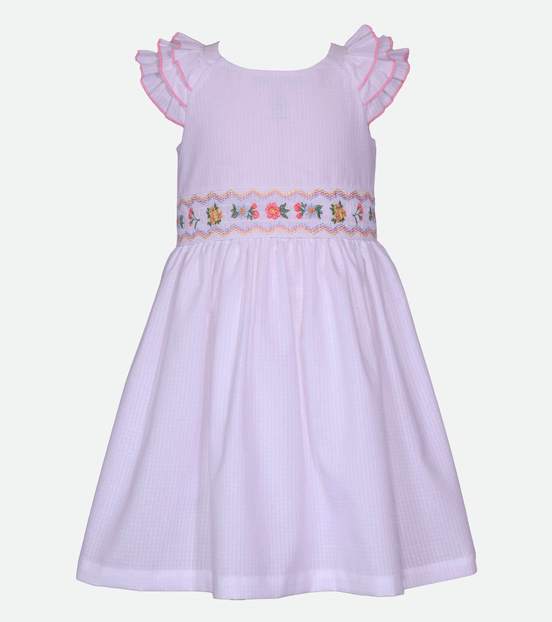 White Smocked Easter Dress for little Girl