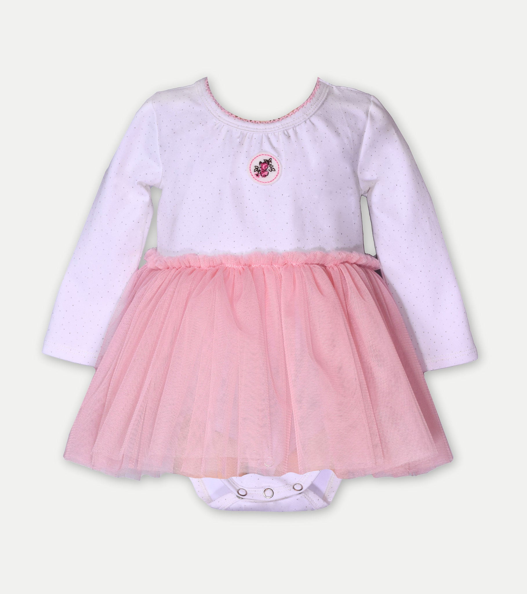 White long sleeve onesie with tutu for baby girl