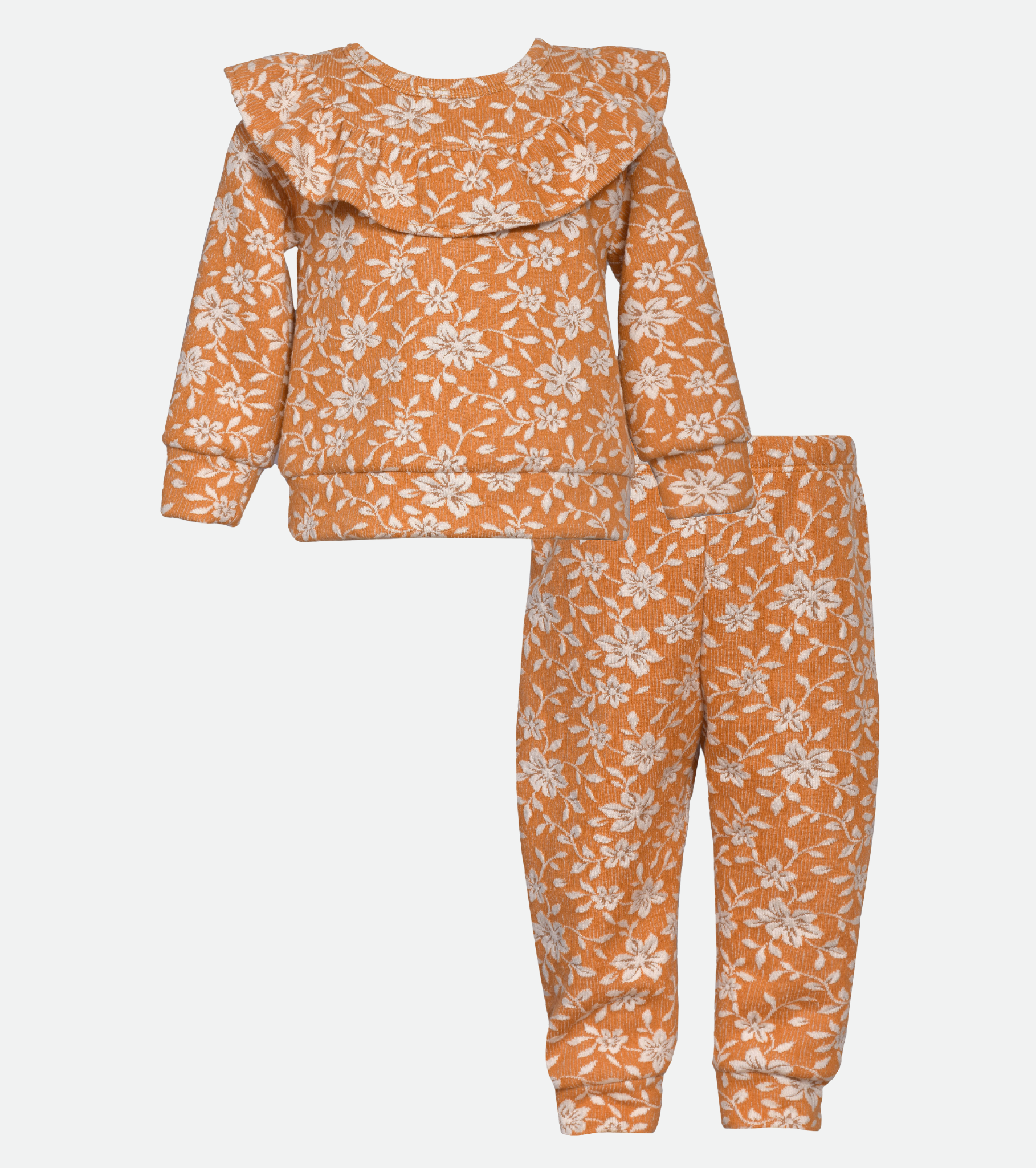 Yellow Floral Jogger Set for Baby Girl