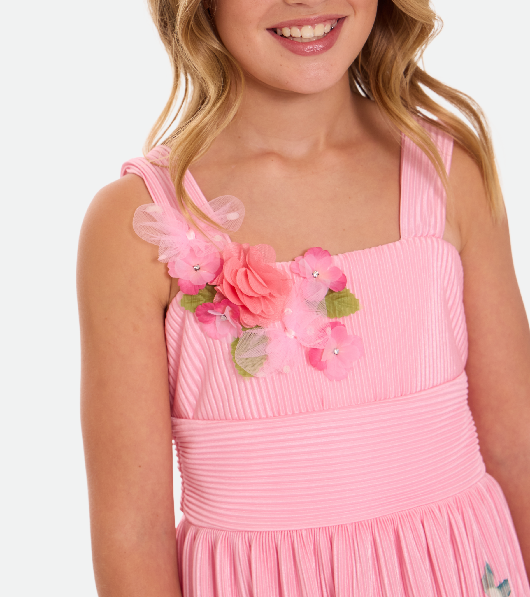 Delaney Floral Pleated Party Dress