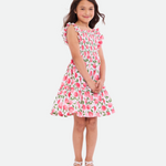 Georgia Smocked Peach Dress - Image