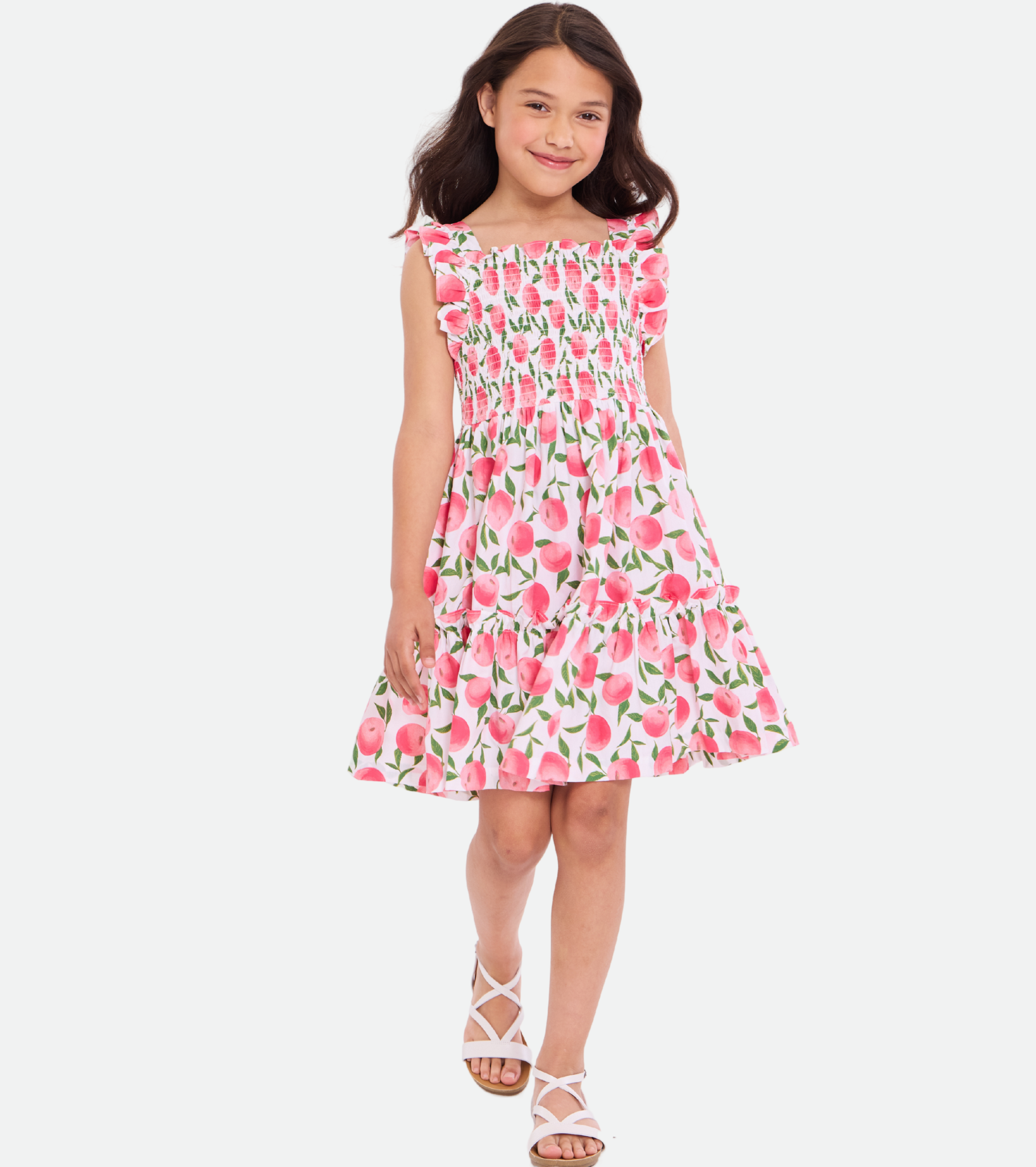 Georgia Smocked Peach Dress