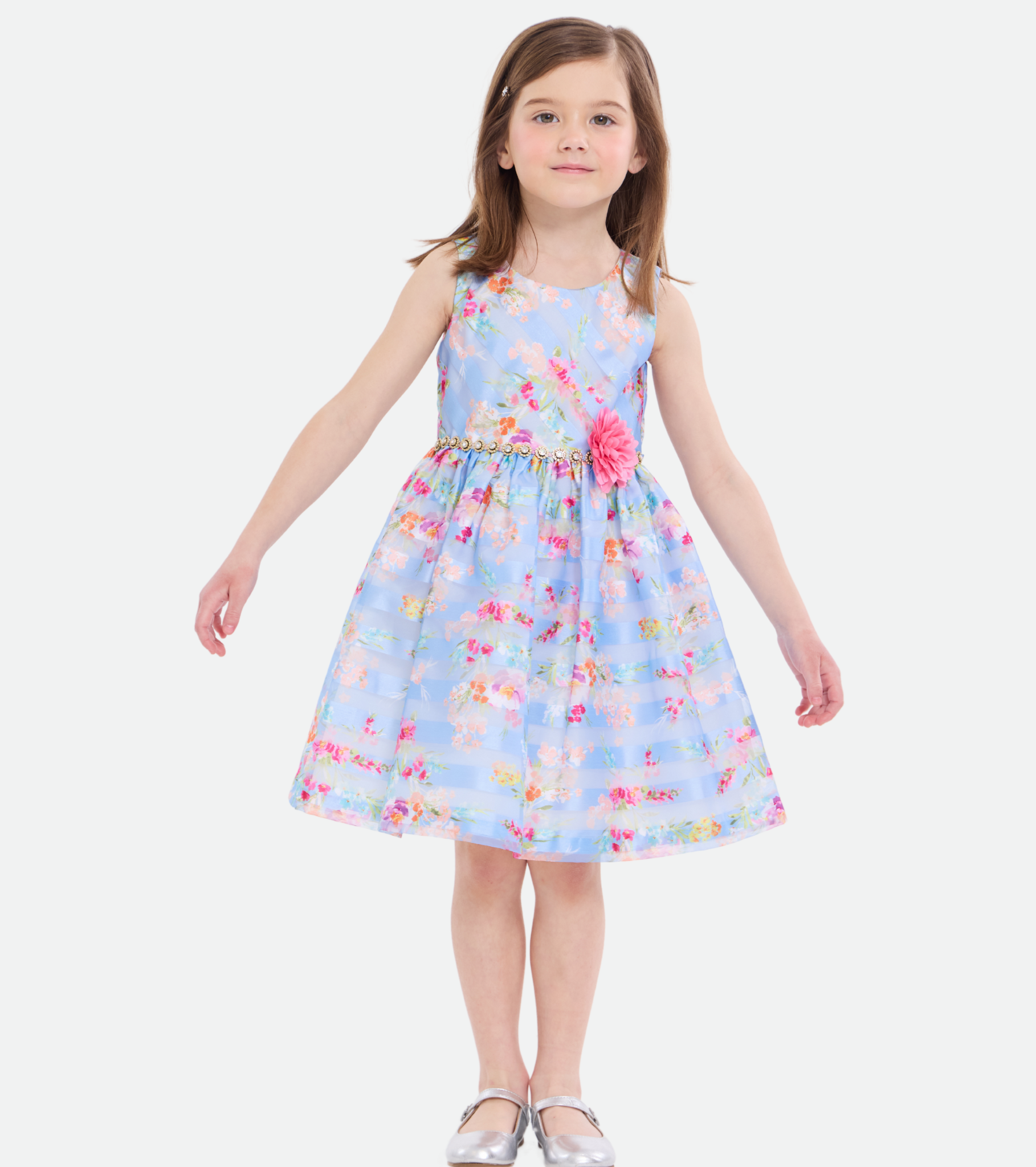 Lottie Floral Stripe Party Dress