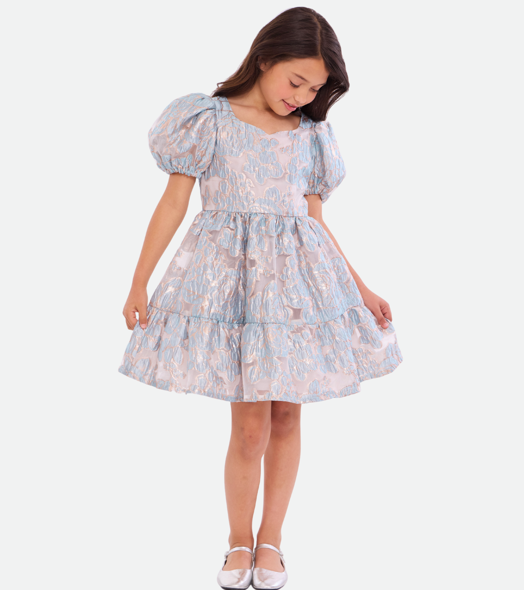 Julietta Metallic Jacquard Party Dress