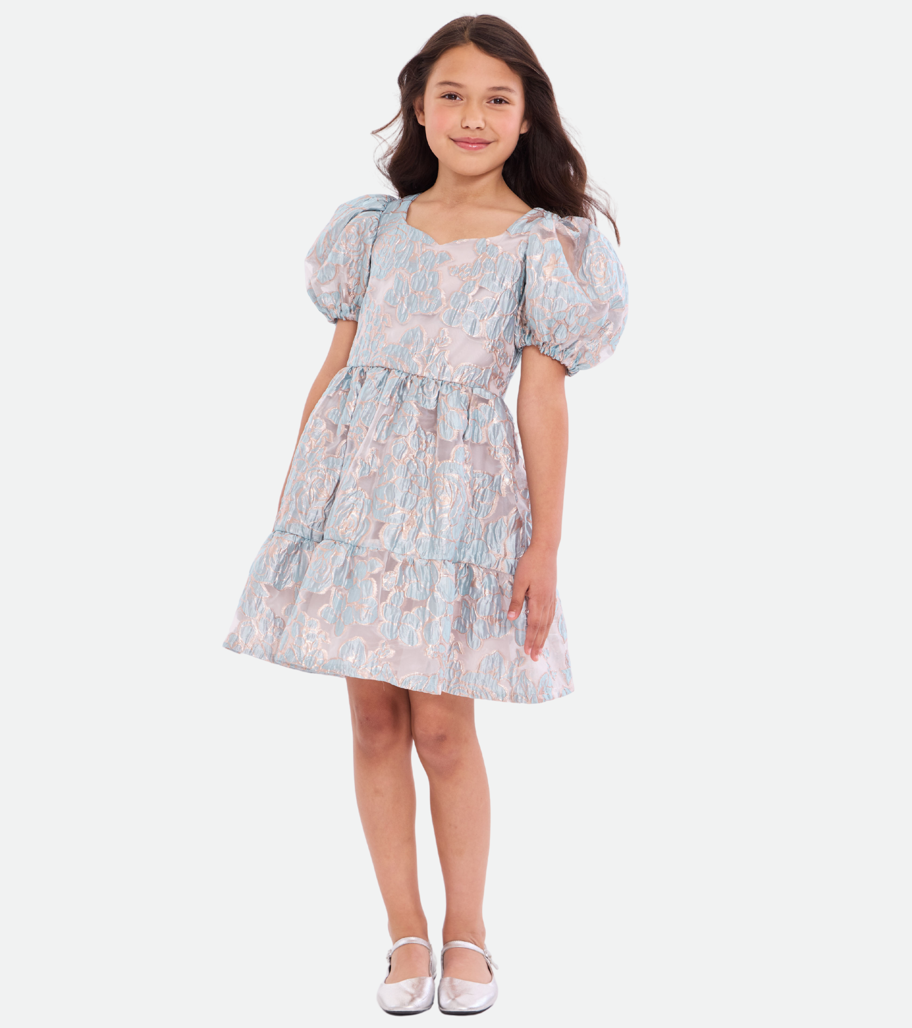 Julietta Metallic Jacquard Party Dress