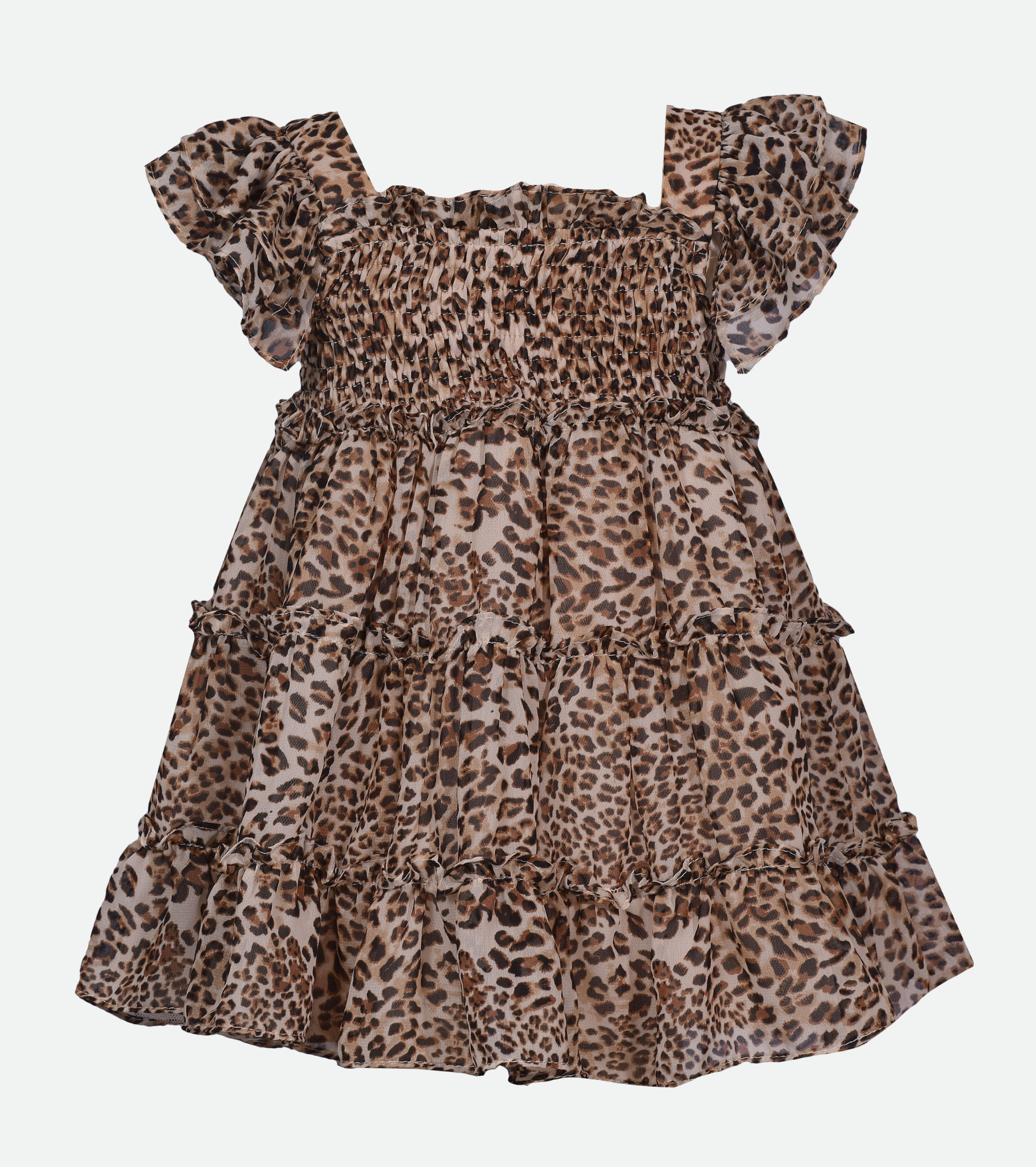 Sonia Cheetah Print Dress with Denim Vest