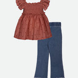 Salina Smocked Denim Outfit Set - Image