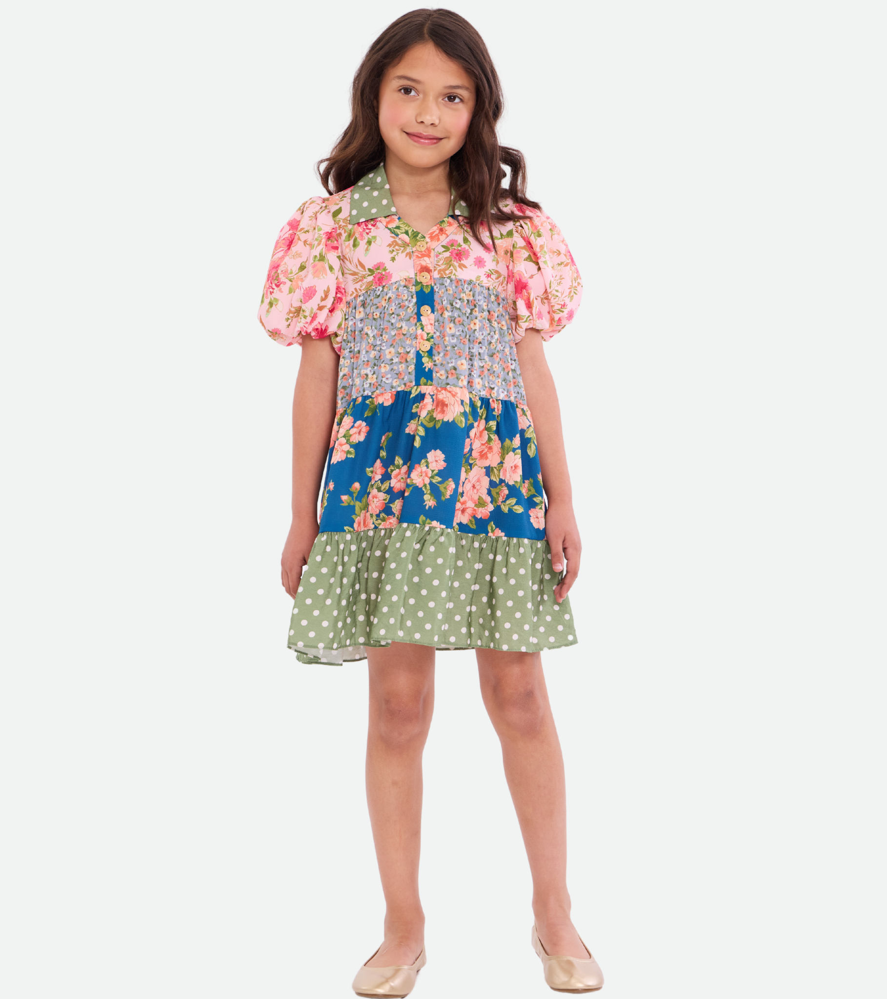 Nicola Mixed Print Dress