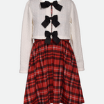 Valerie Plaid Dress with Cardigan - Image