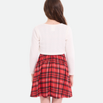 Valerie Plaid Dress with Cardigan - Image