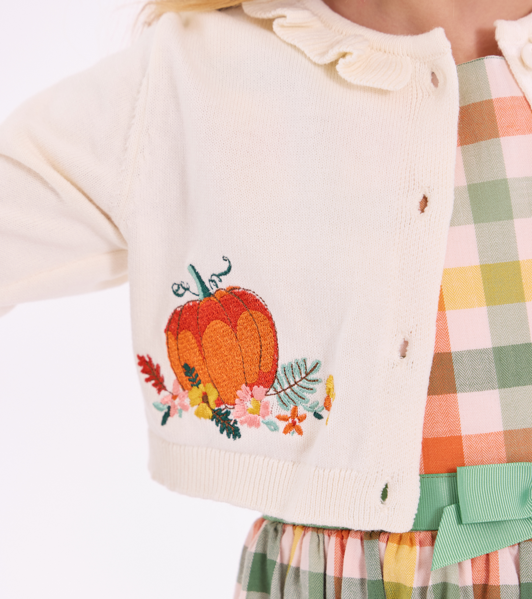 Penny Plaid Harvest Dress with Cardigan