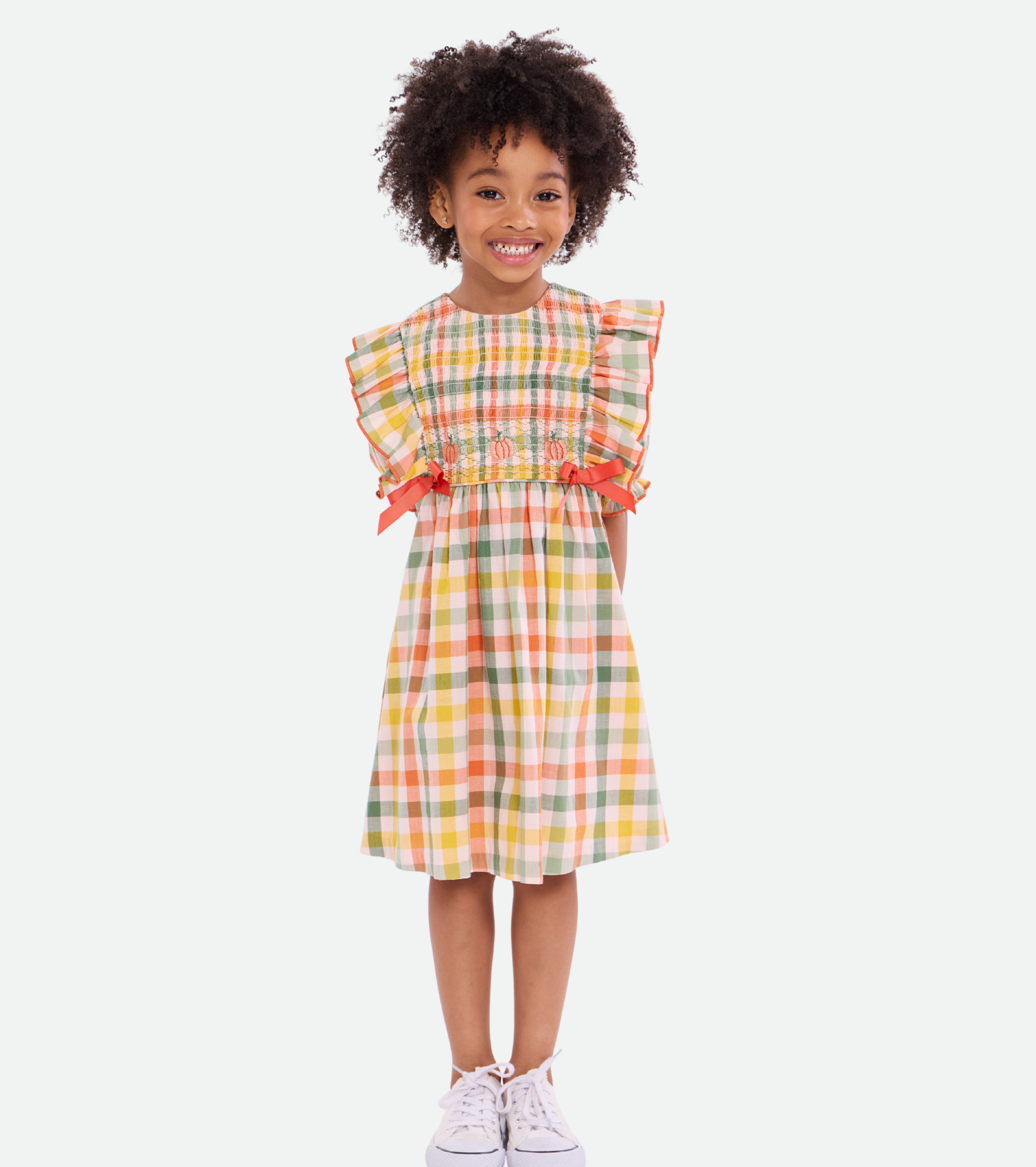 Harvest Smocked Plaid Dress