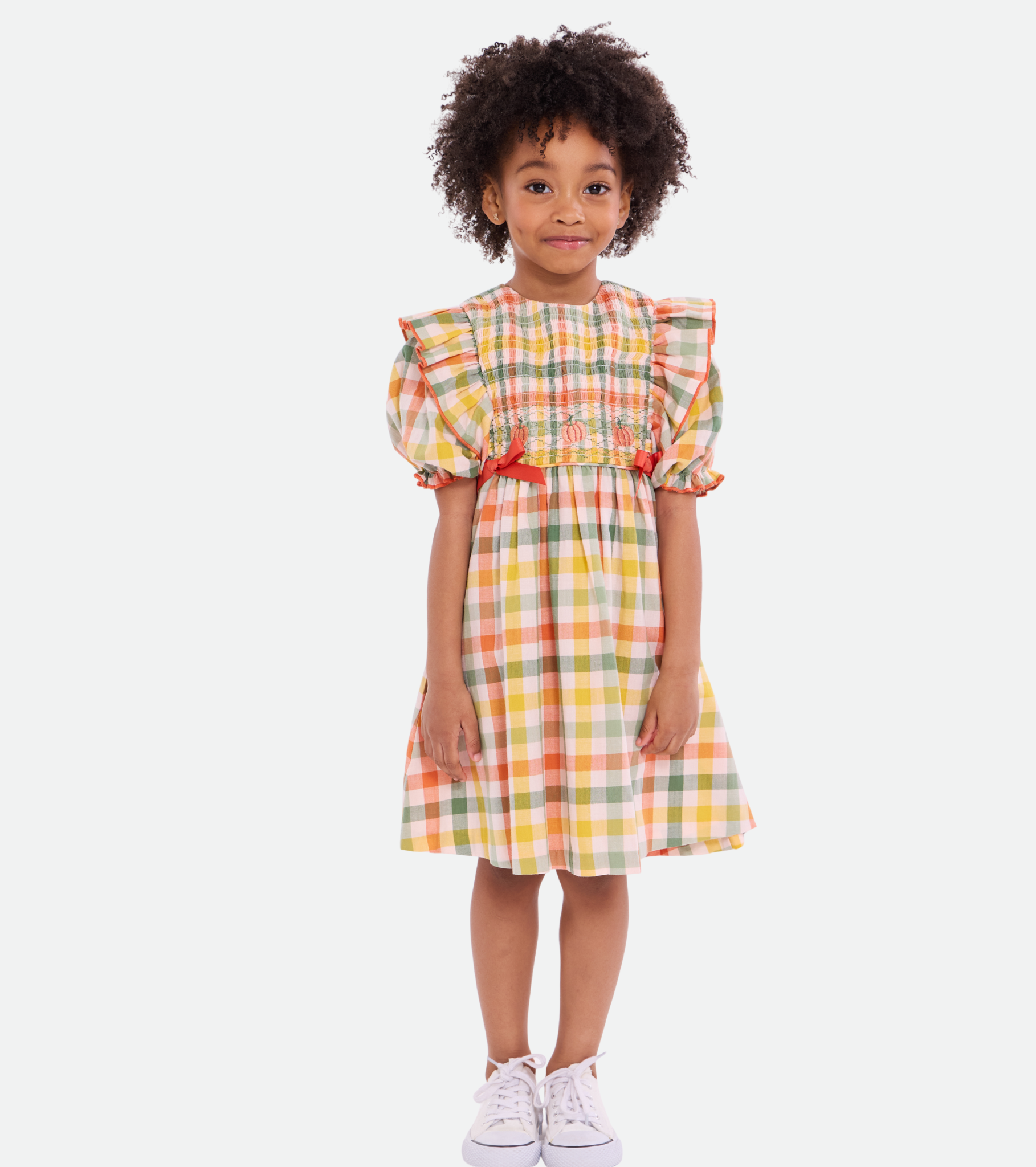 Harvest Smocked Plaid Dress