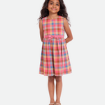 ABC Plaid Dress with Embroidered Cardigan - Image