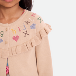 ABC Plaid Dress with Embroidered Cardigan - Image