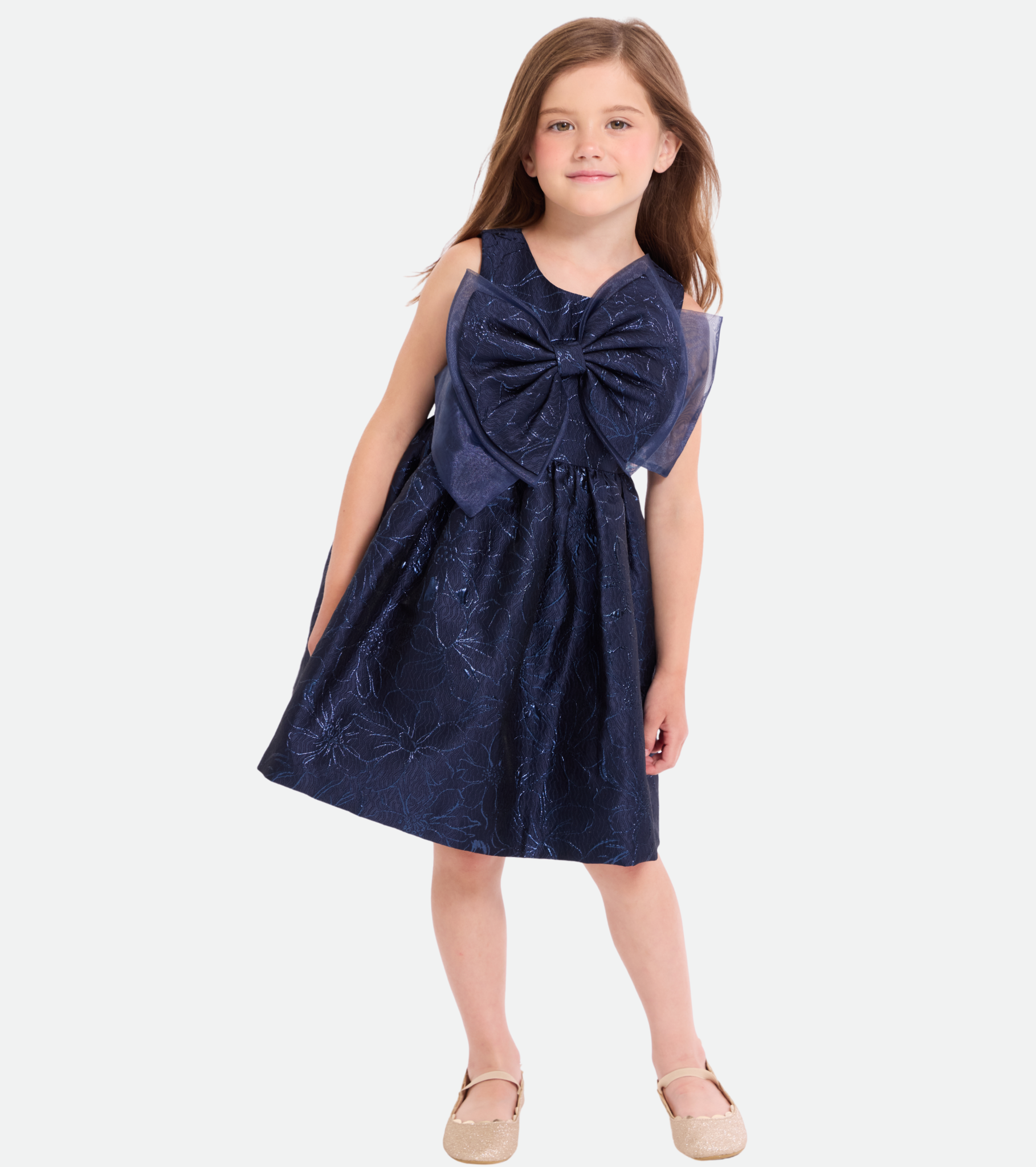 Claire Floral Jacquard Party Dress