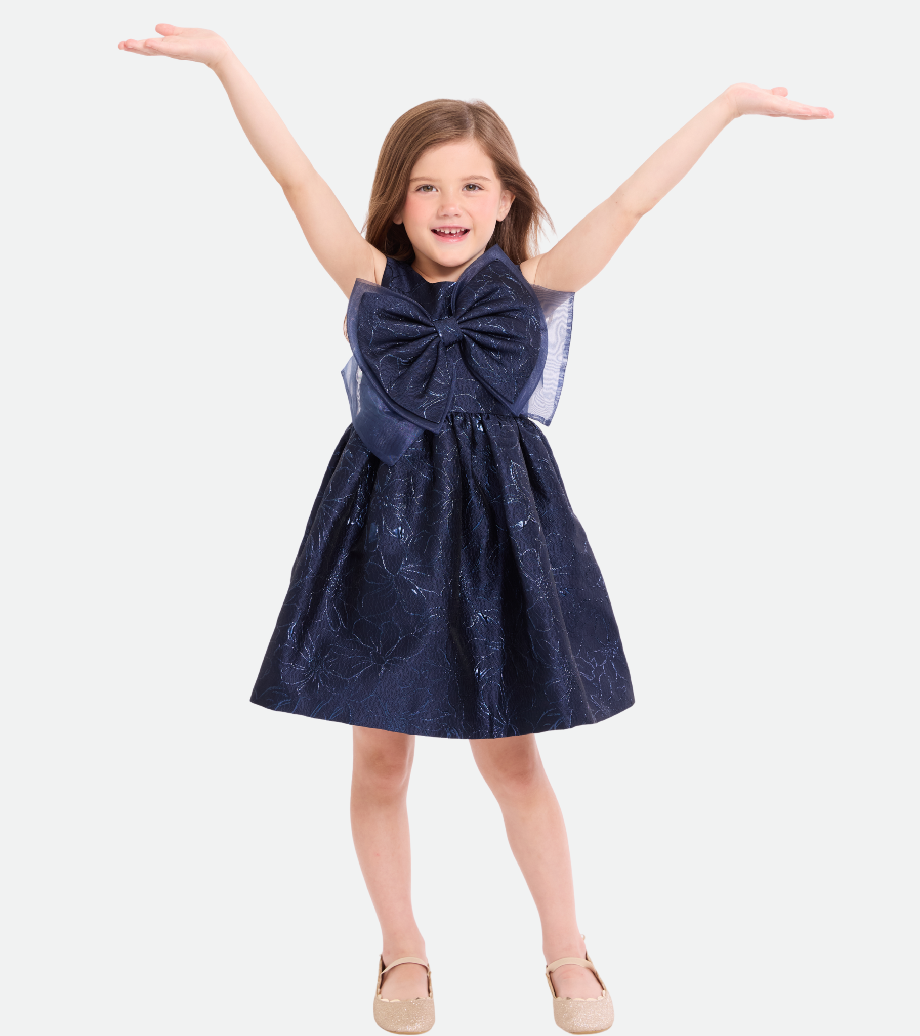Claire Floral Jacquard Party Dress