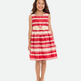 Angie Striped Party Dress with Cardigan - Image