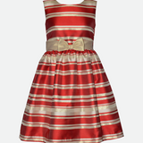 Angie Striped Party Dress with Cardigan - Image