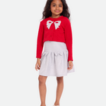 Ruby Bow Dress and Cardigan Set - Image