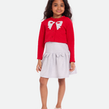 Ruby Bow Dress and Cardigan Set - Image