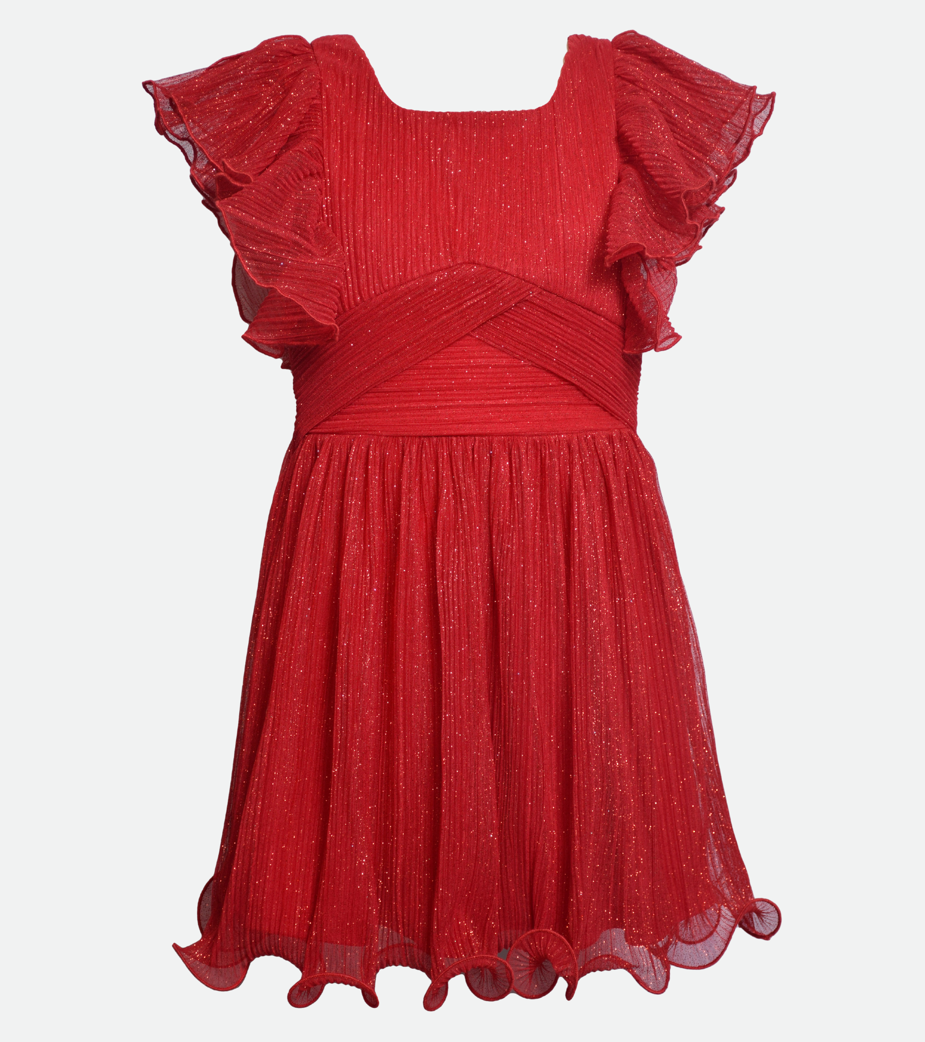 Red Christmas Party Dress for Tween Girls