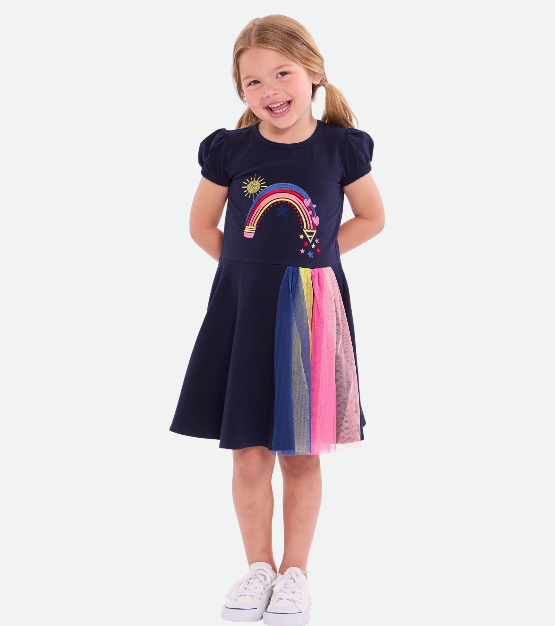 Back to School Rainbow Knit Dress