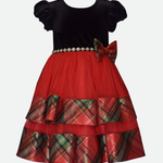 Delia Tiered Plaid Party Dress - Image