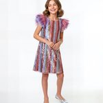 Alexa Sequin Striped Party Dress - Image